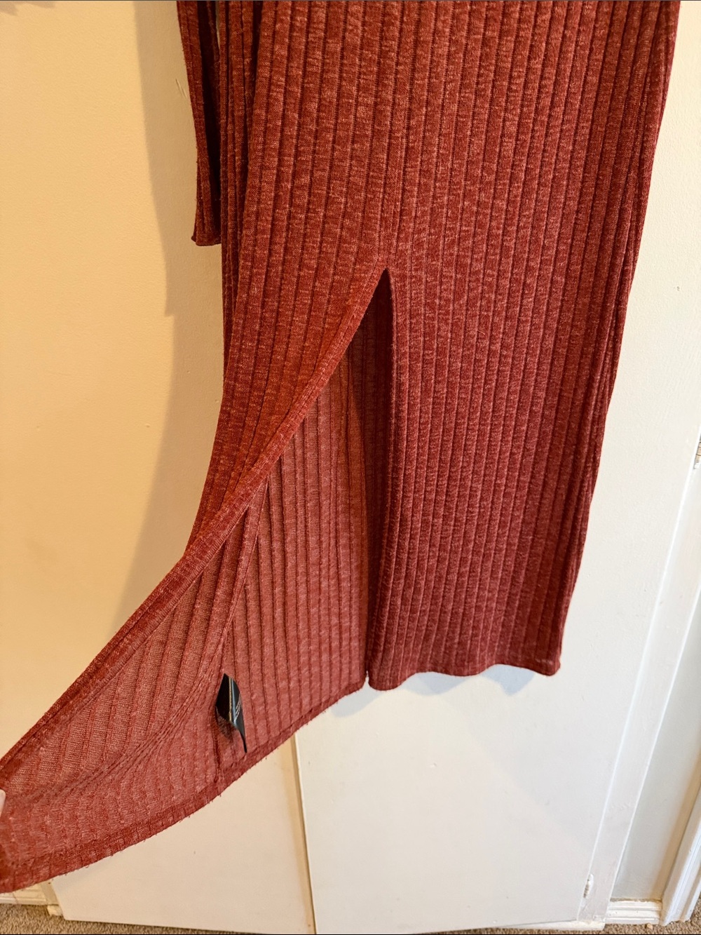 Free people beach rust ribbed lightweight maxi skirt crop top set - Picture 6 of 8